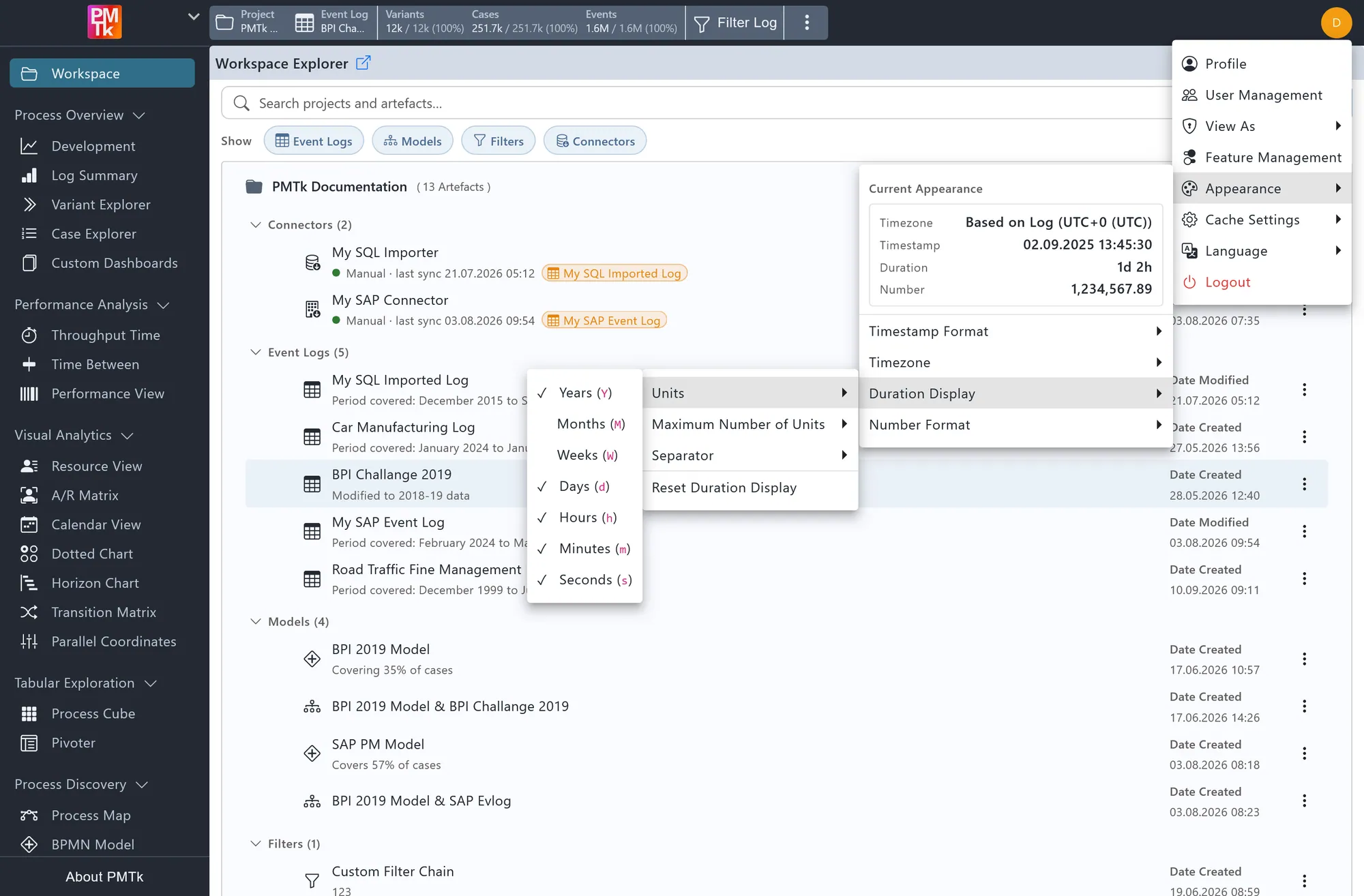 Screenshot of PMTk – the Process Mining Toolkit