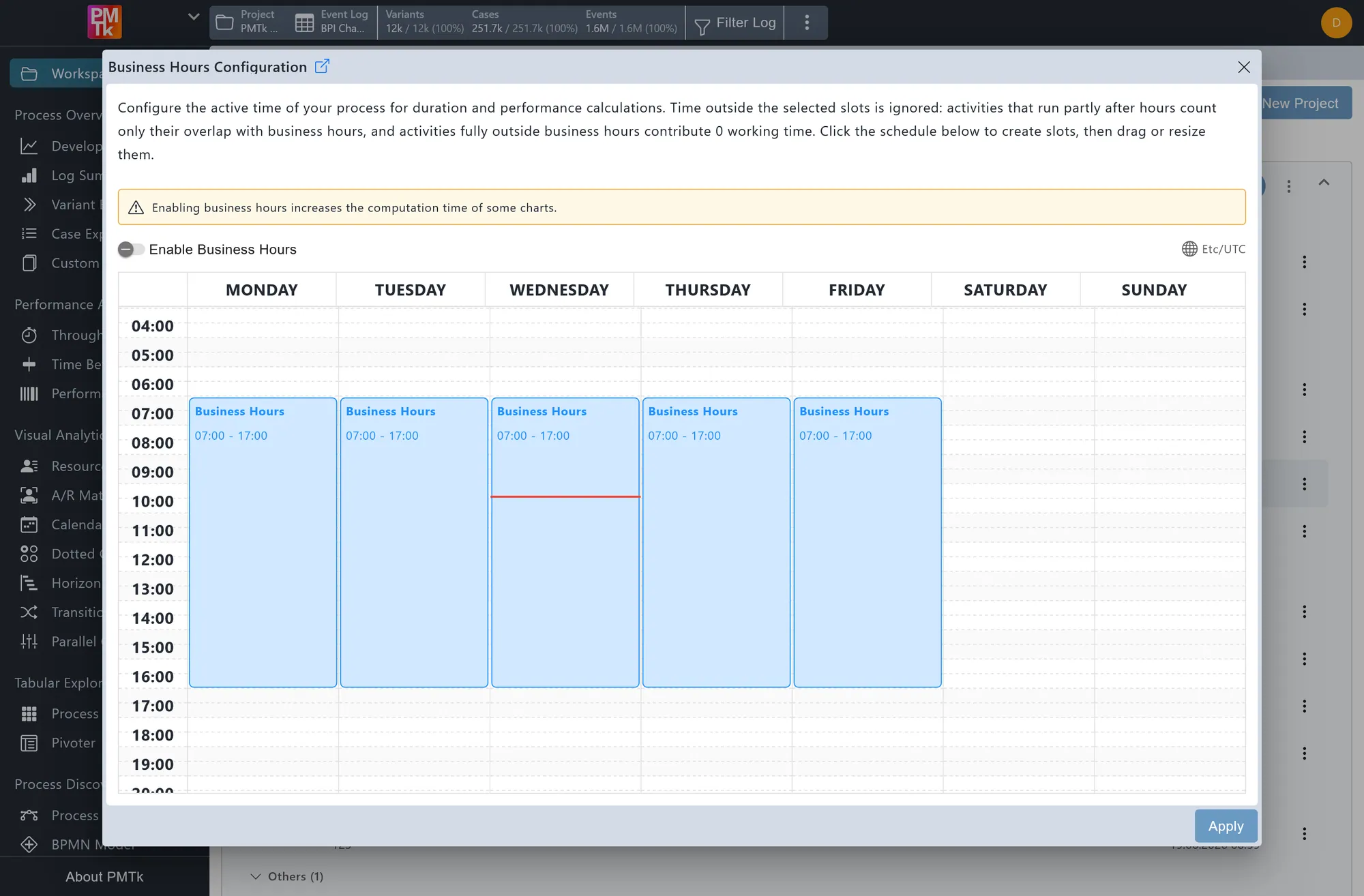 Screenshot of PMTk – the Process Mining Toolkit