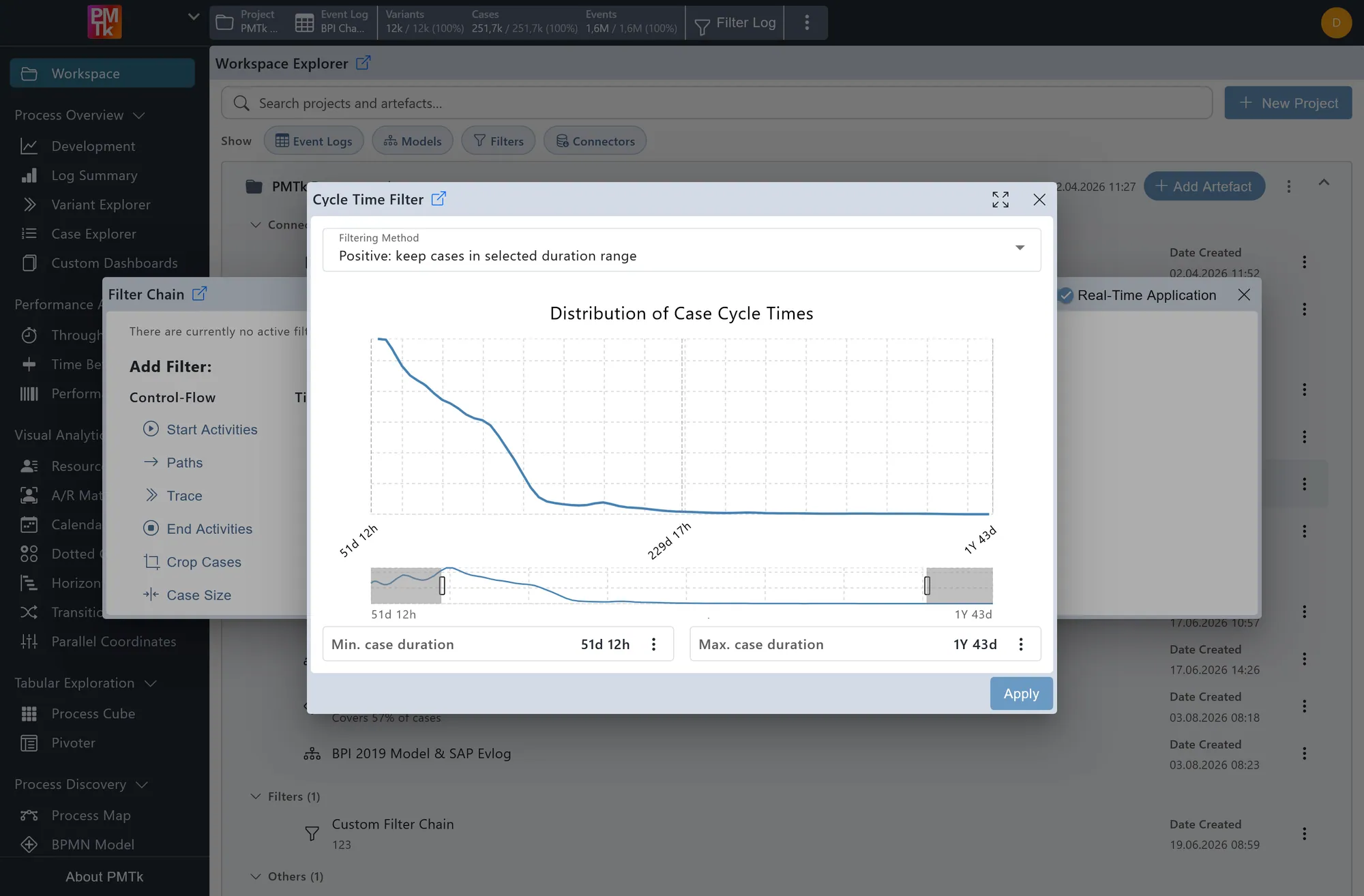 Screenshot of PMTk – the Process Mining Toolkit