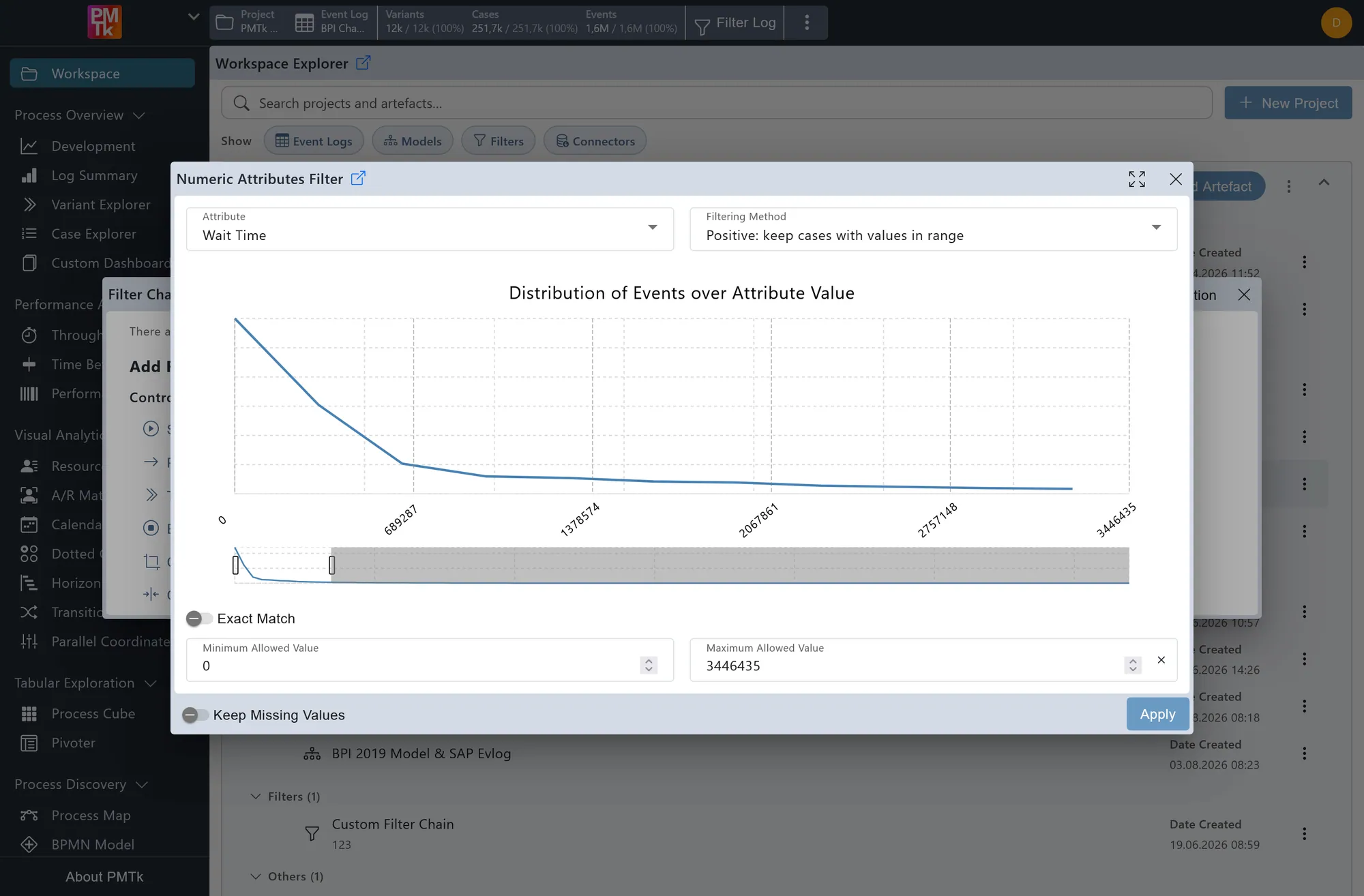 Screenshot of PMTk – the Process Mining Toolkit
