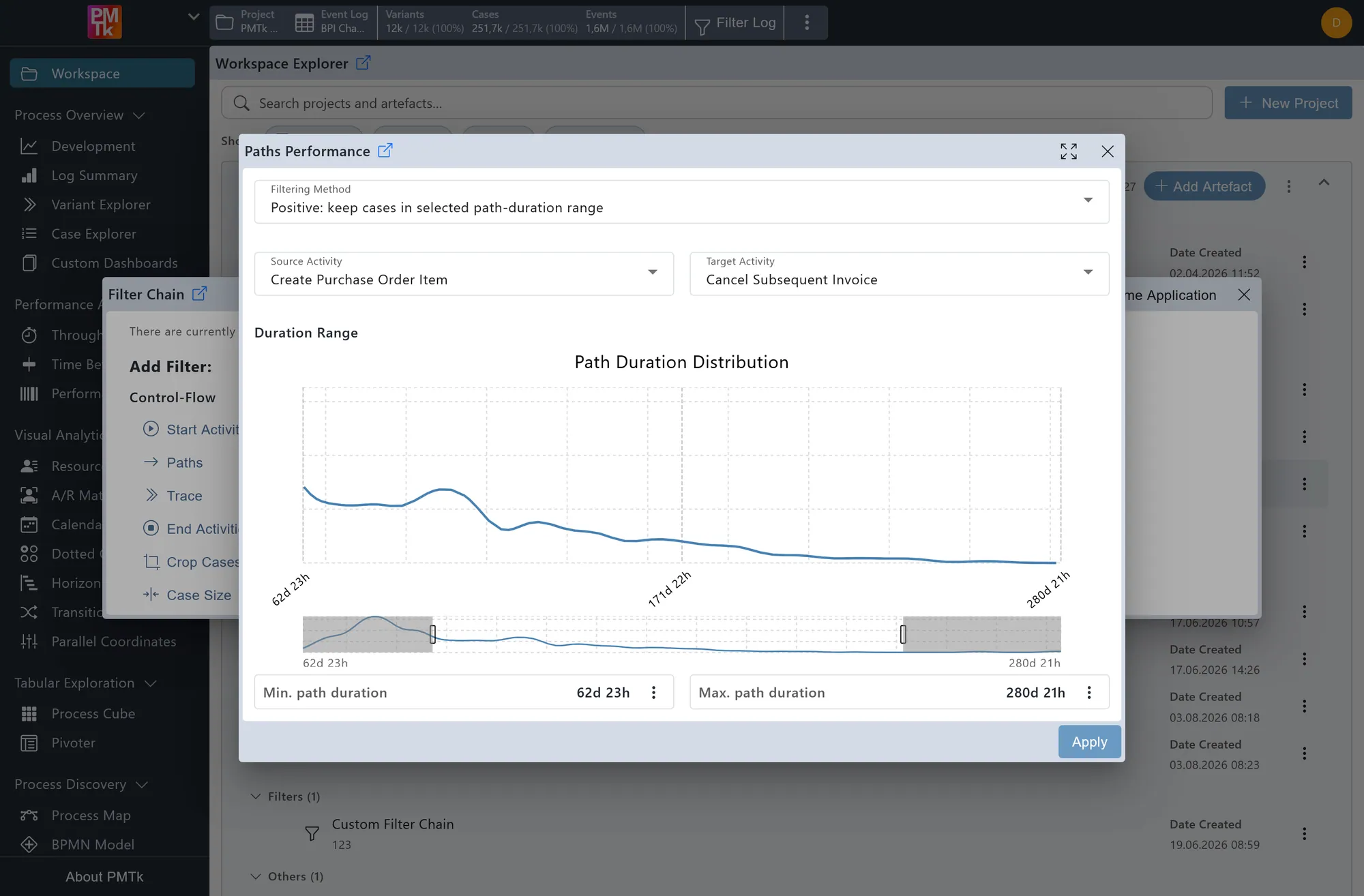 Screenshot of PMTk – the Process Mining Toolkit