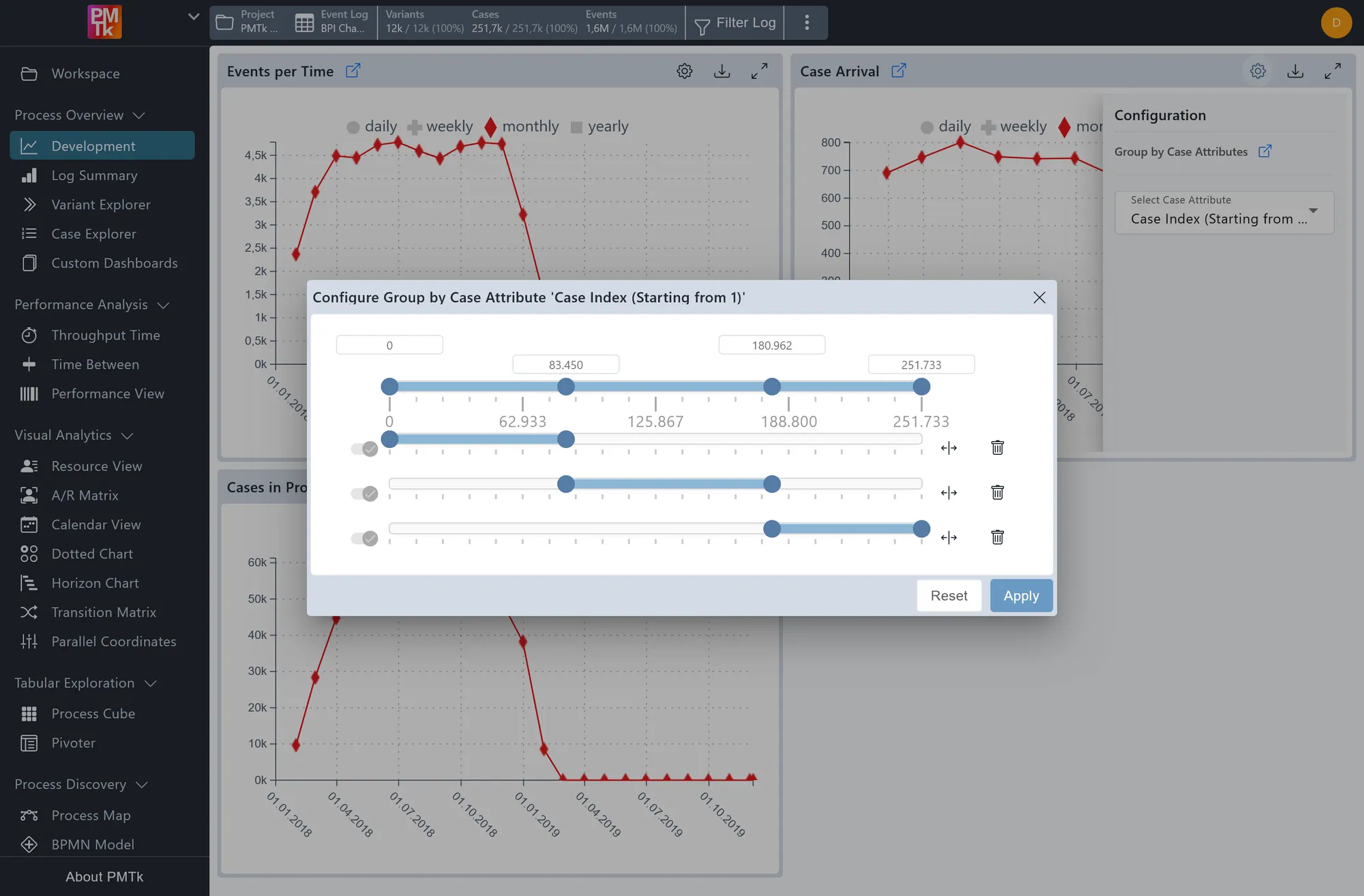 Screenshot of PMTk – the Process Mining Toolkit