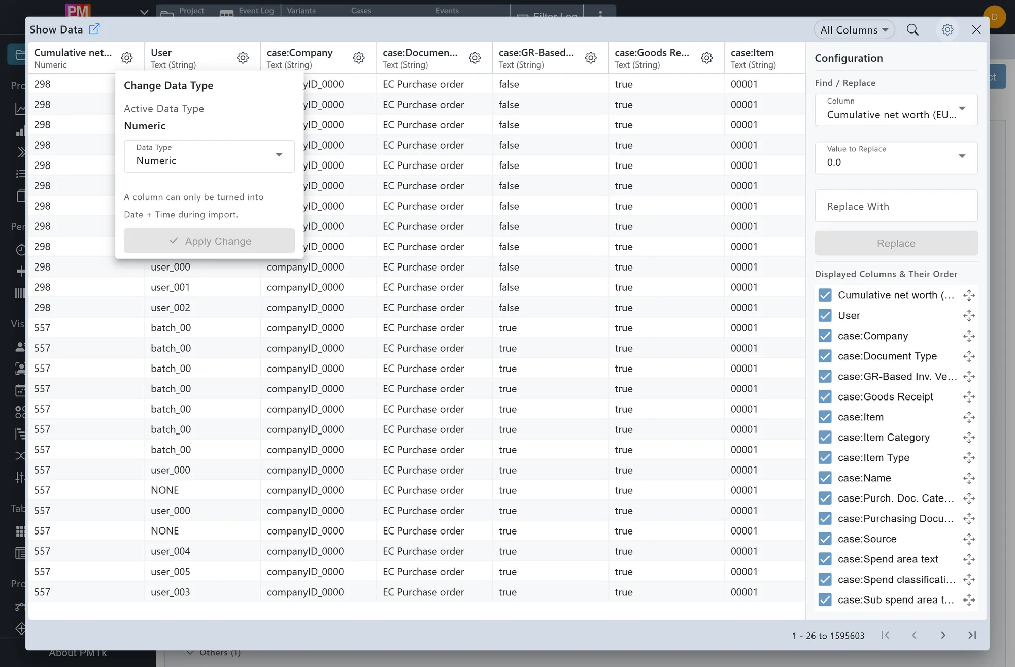 Screenshot of PMTk – the Process Mining Toolkit